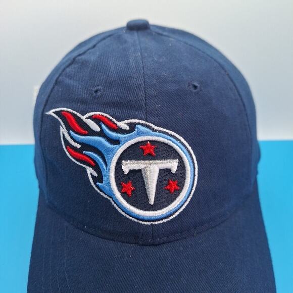 Logo Athletic Tennessee Titans Hat Cap Strapback Navy 100% Cotton NFL - Picture 2 of 8